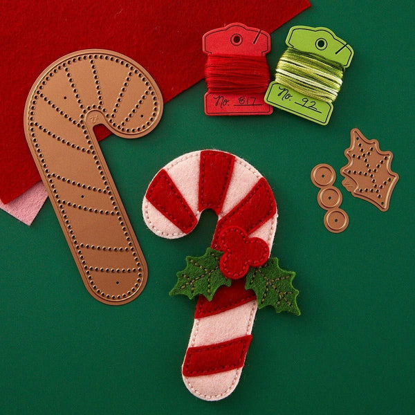 Felt Candy Cane Etched Dies by Nichol Spohr