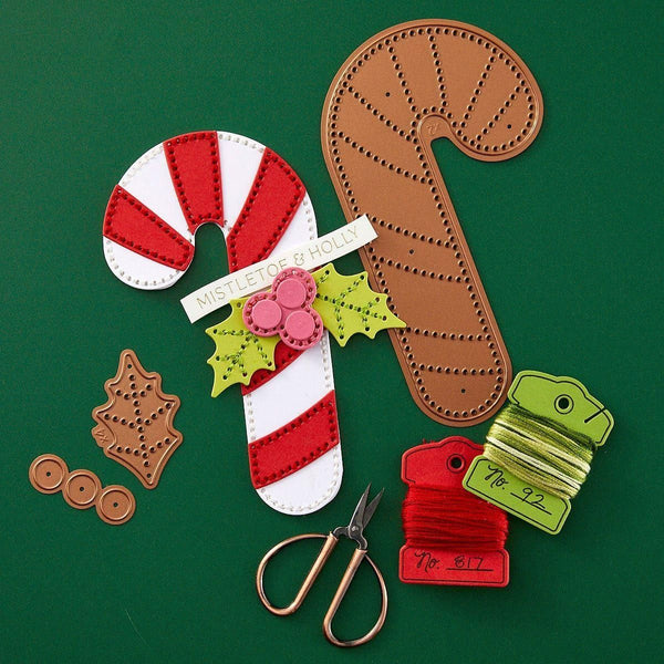Felt Candy Cane Etched Dies by Nichol Spohr