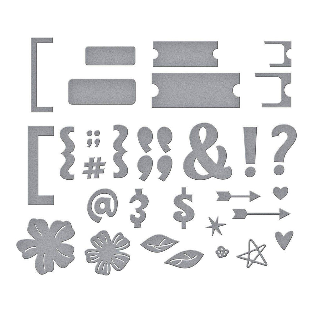Punctuation & Icons Etched Dies from the Just Sayin' Collection by Kelly Bangs