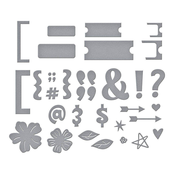 Punctuation & Icons Etched Dies from the Just Sayin' Collection by Kelly Bangs