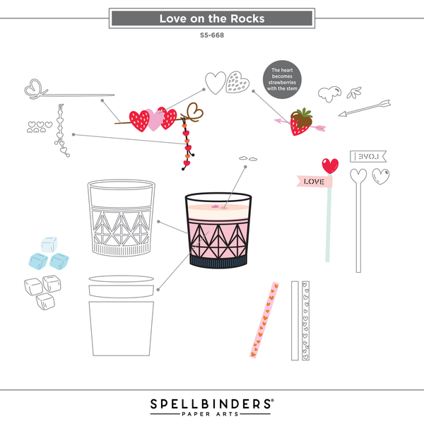 Love on the Rocks Etched Dies