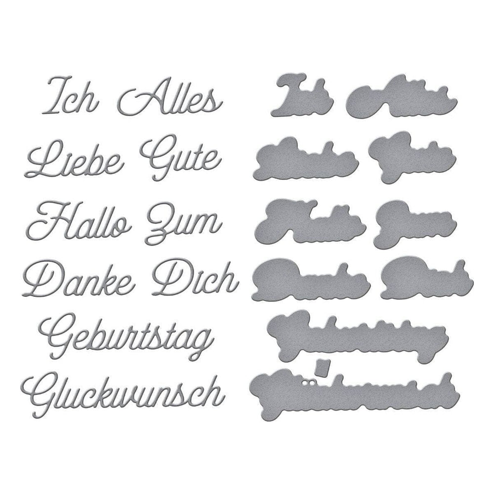 German Everyday Sentiments Etched Dies