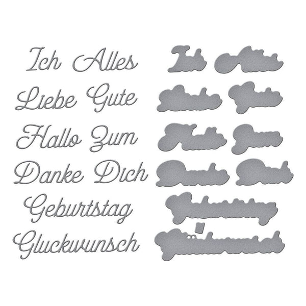 German Everyday Sentiments Etched Dies