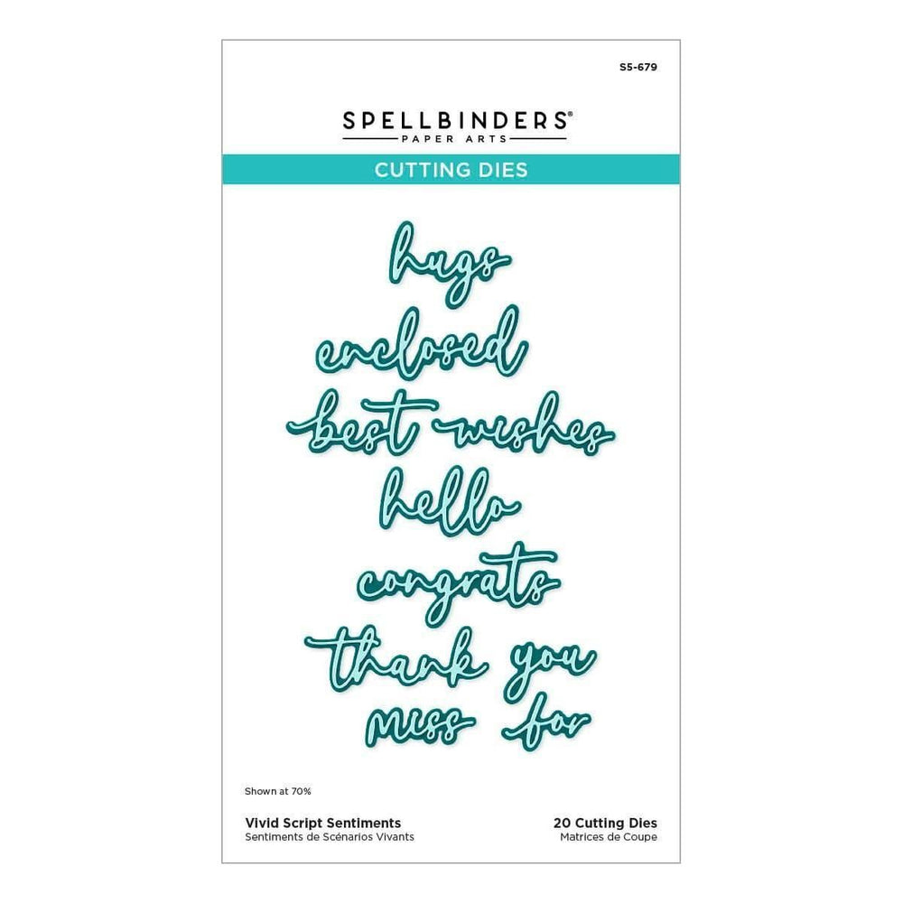 Vivid Script Sentiments Etched Dies from the Vivid Expressions Collection