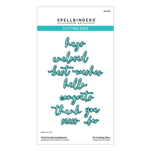 Vivid Script Sentiments Etched Dies from the Vivid Expressions Collection