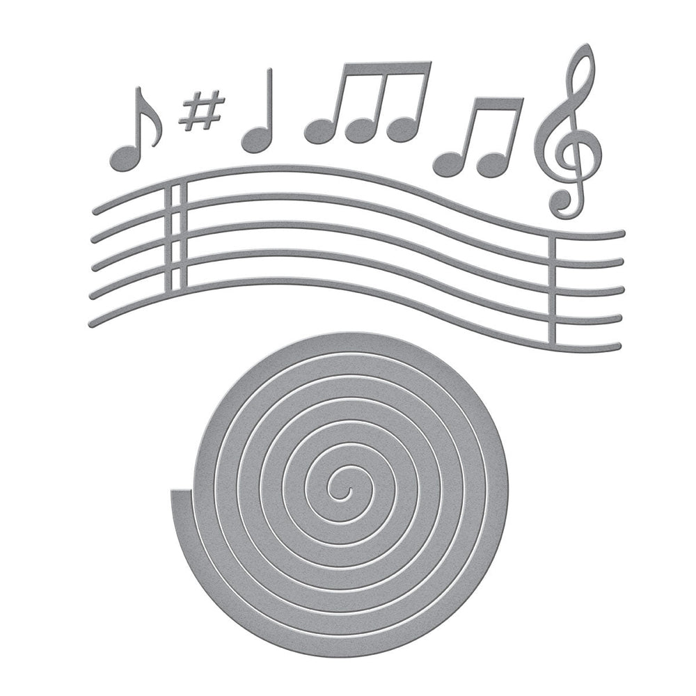 Musical Notes & Stave Pop-Up Etched Dies by Bibi Cameron