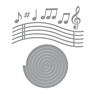 Musical Notes & Stave Pop-Up Etched Dies by Bibi Cameron