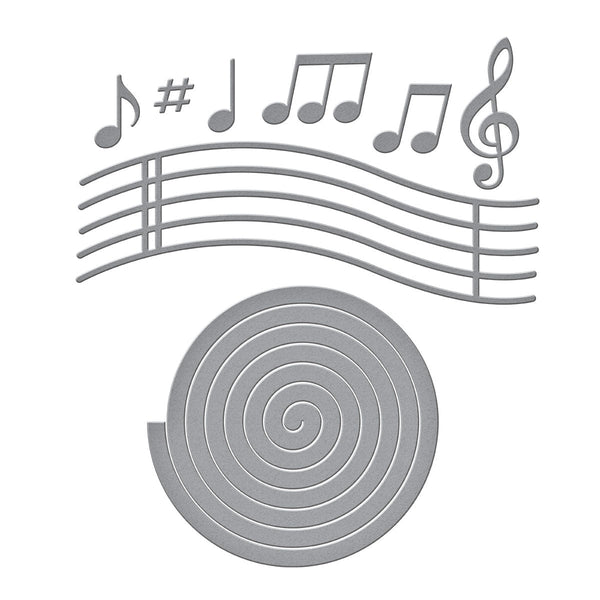 Musical Notes & Stave Pop-Up Etched Dies by Bibi Cameron