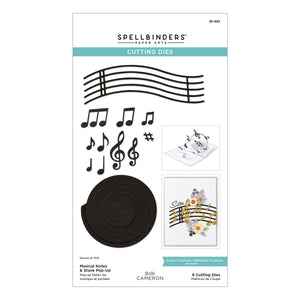 Musical Notes & Stave Pop-Up Etched Dies by Bibi Cameron