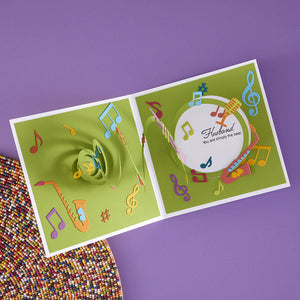 Musical Notes & Stave Pop-Up Etched Dies by Bibi Cameron