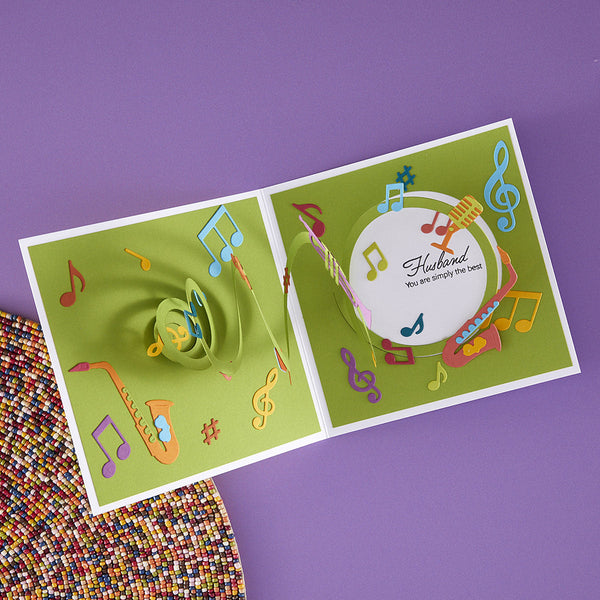 Musical Notes & Stave Pop-Up Etched Dies by Bibi Cameron