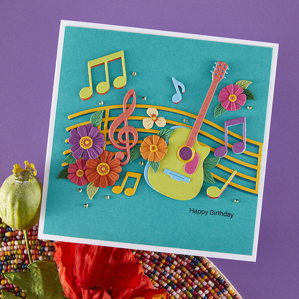 Musical Notes & Stave Pop-Up Etched Dies by Bibi Cameron