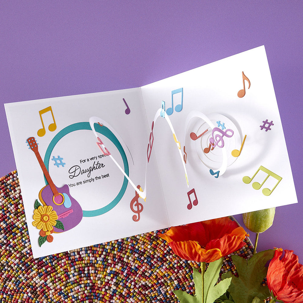 Musical Notes & Stave Pop-Up Etched Dies by Bibi Cameron