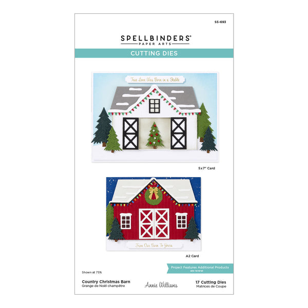 Country Christmas Barn Etched Dies by Annie Williams