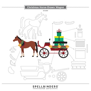 Christmas Horse-Drawn Wagon Etched Dies by Annie Williams