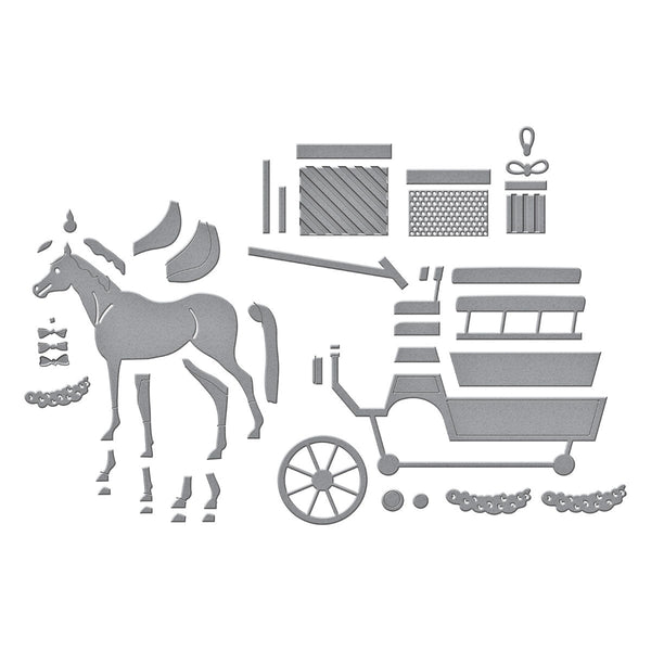 Christmas Horse-Drawn Wagon Etched Dies by Annie Williams