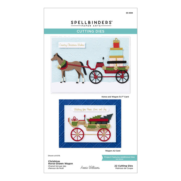 Christmas Horse-Drawn Wagon Etched Dies by Annie Williams