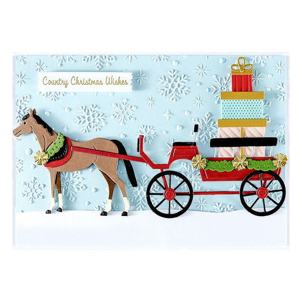 Christmas Horse-Drawn Wagon Etched Dies by Annie Williams