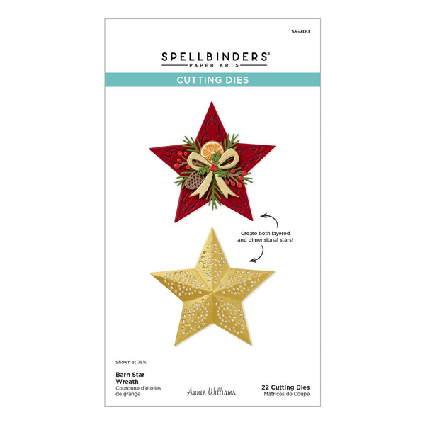 Barn Star Wreath Etched Dies by Annie Williams