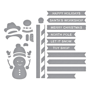 North Pole Sentiments Etched Dies by Simon Hurley