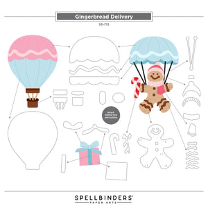 Gingerbread Delivery Etched Dies by Stamperia