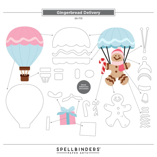 Gingerbread Delivery Etched Dies by Stamperia