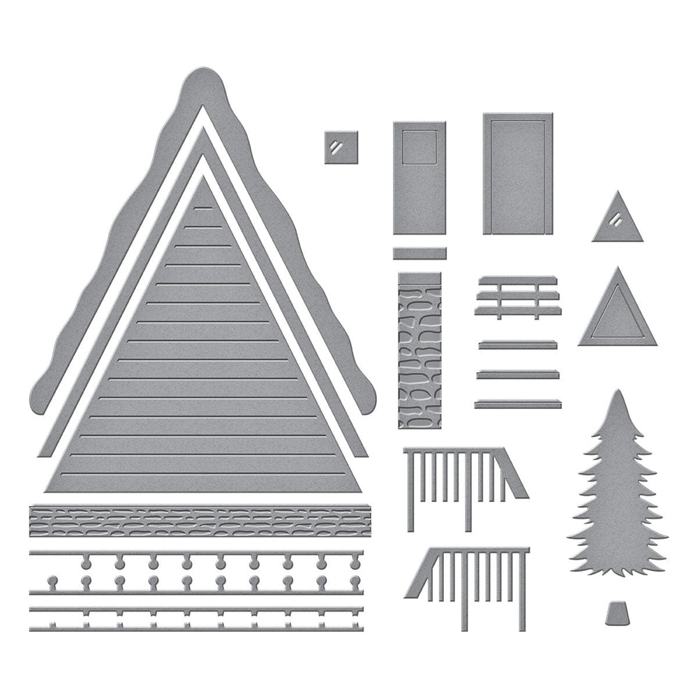 Ski Lodge Etched Dies by Simon Hurley