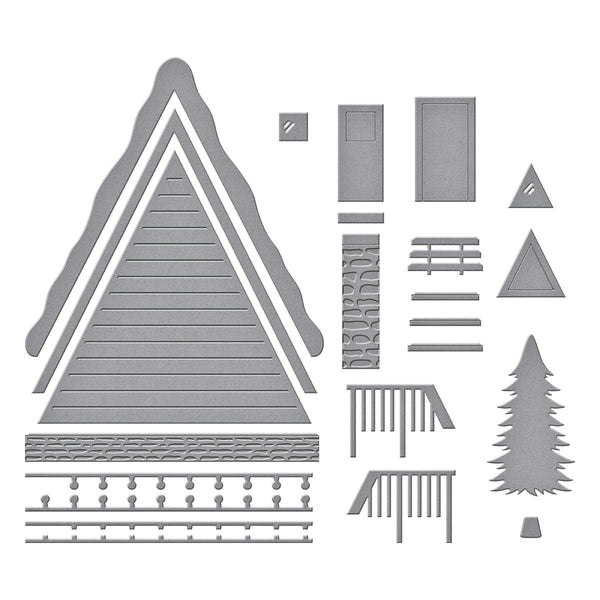 Ski Lodge Etched Dies by Simon Hurley