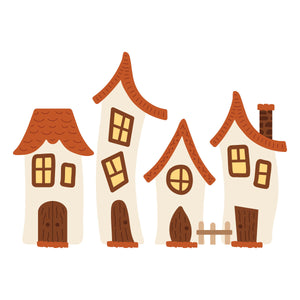 Whimsical Houses Etched Dies by Vicky Papaioannou