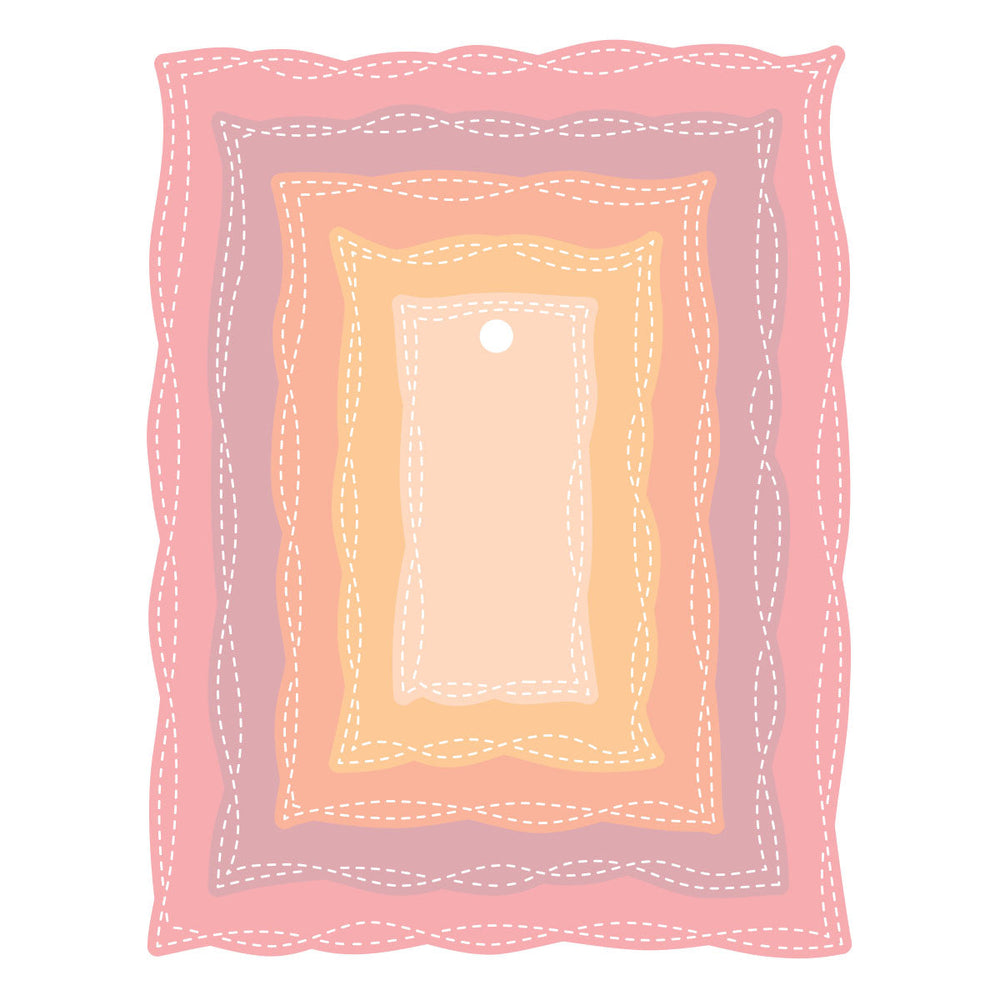Playful Stitched Panels Etched Dies