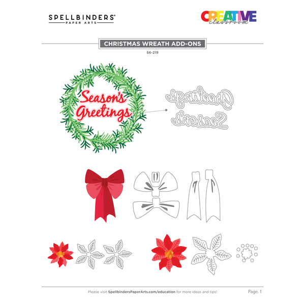 Christmas Wreath Add-Ons Etched Dies by Suzanne Hue