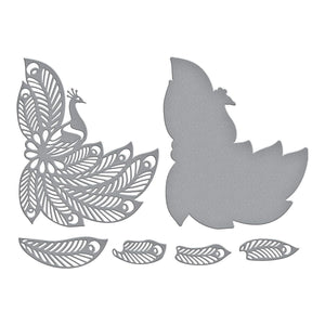 Glorious Peacock Etched Dies from the Peacock Paradise Collection by Dawn Bibby