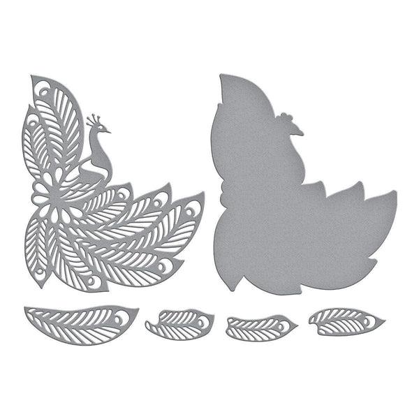 Glorious Peacock Etched Dies from the Peacock Paradise Collection by Dawn Bibby