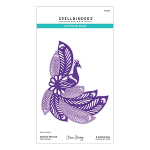 Glorious Peacock Etched Dies from the Peacock Paradise Collection by Dawn Bibby
