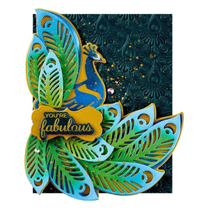 Glorious Peacock Etched Dies from the Peacock Paradise Collection by Dawn Bibby