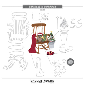 Christmas Rocking Chair Etched Dies by Annie Williams