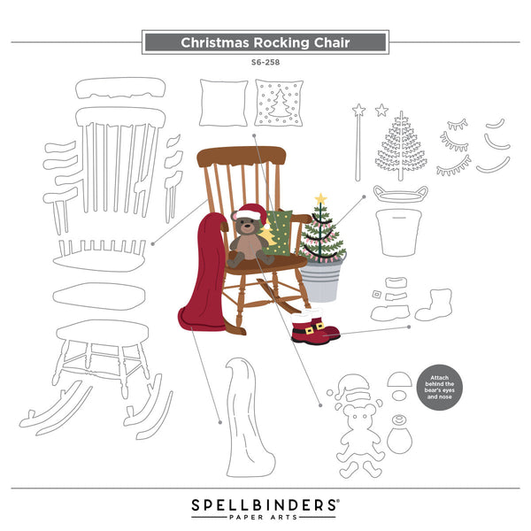 Christmas Rocking Chair Etched Dies by Annie Williams