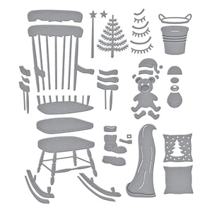 Christmas Rocking Chair Etched Dies by Annie Williams
