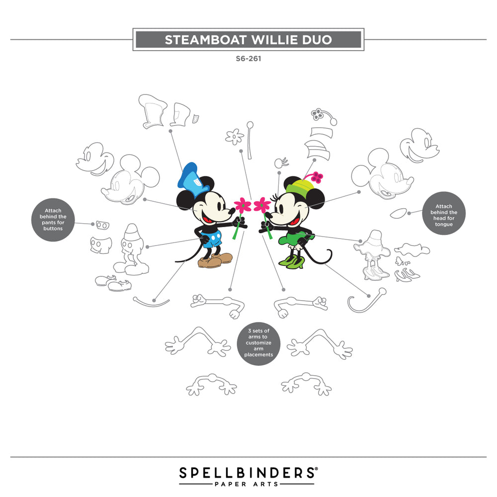 Steamboat Willie Duo Etched Dies