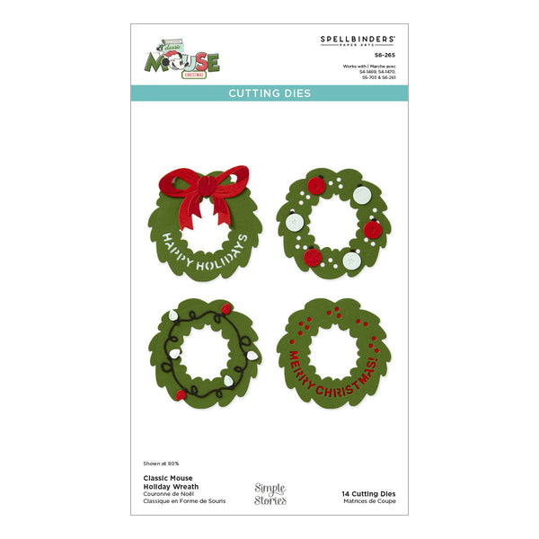Classic Mouse Holiday Wreath Etched Dies