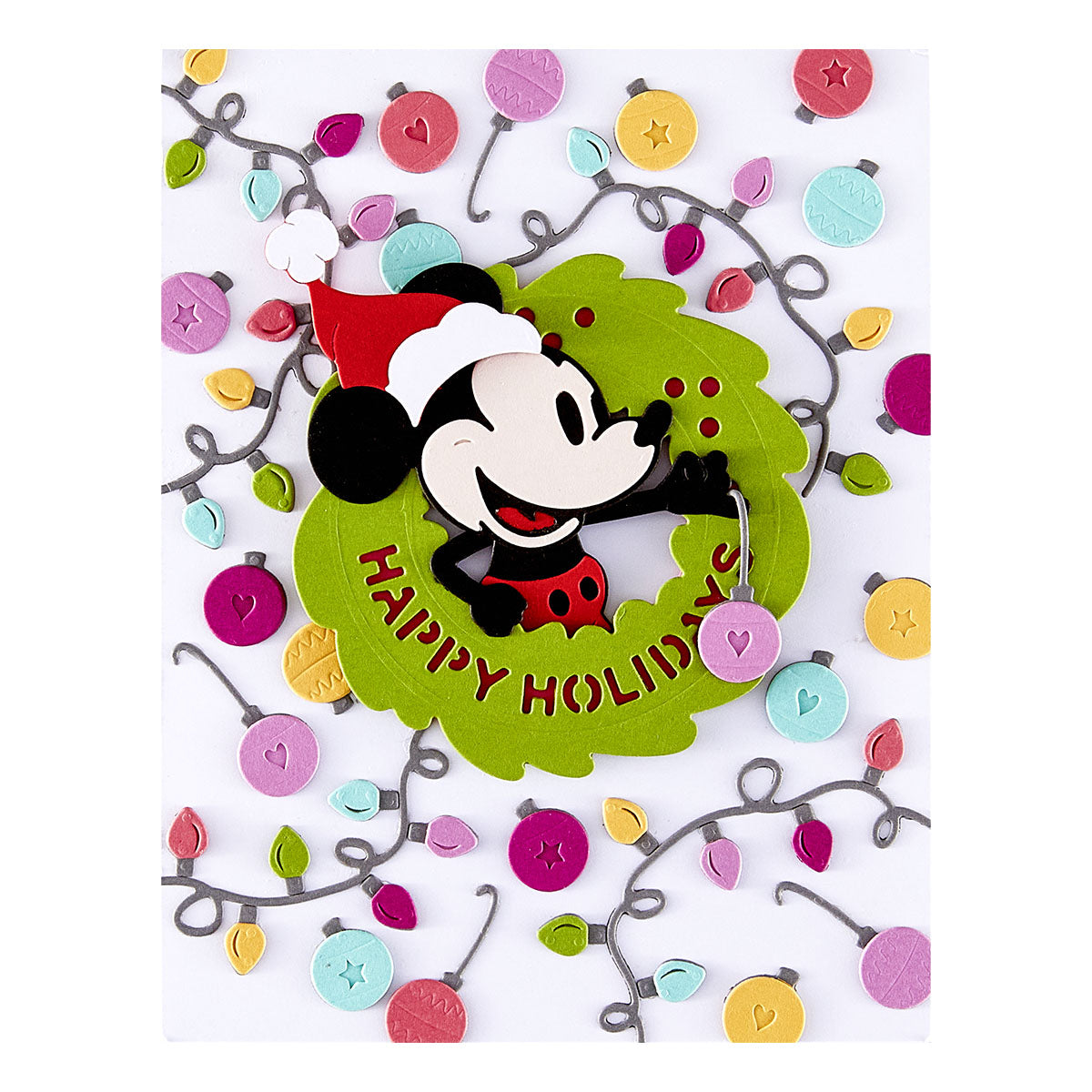 Classic Mouse Holiday Wreath Etched Dies