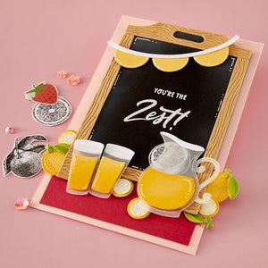 Pink Lemonade Stand Etched Dies with Simple Stories