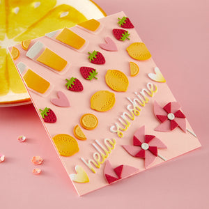 Pink Lemonade Stand Etched Dies with Simple Stories