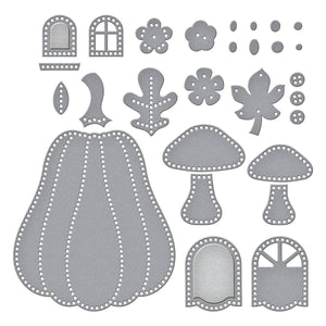 Felt Pumpkin Lane House Etched Dies by Nichol Spohr