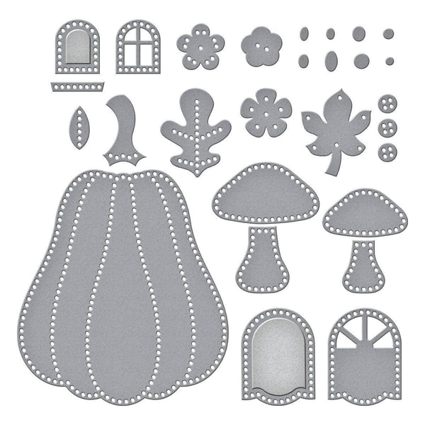 Felt Pumpkin Lane House Etched Dies by Nichol Spohr