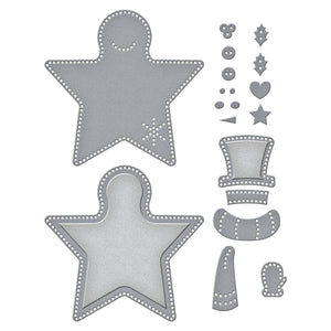 Felt Snowman Star Etched Dies by Nichol Spohr