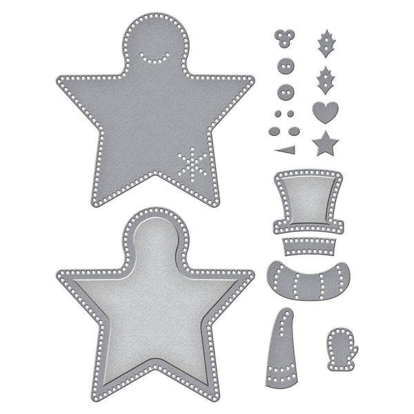 Felt Snowman Star Etched Dies by Nichol Spohr