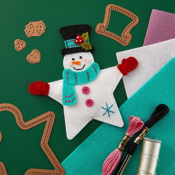 Felt Snowman Star Etched Dies by Nichol Spohr