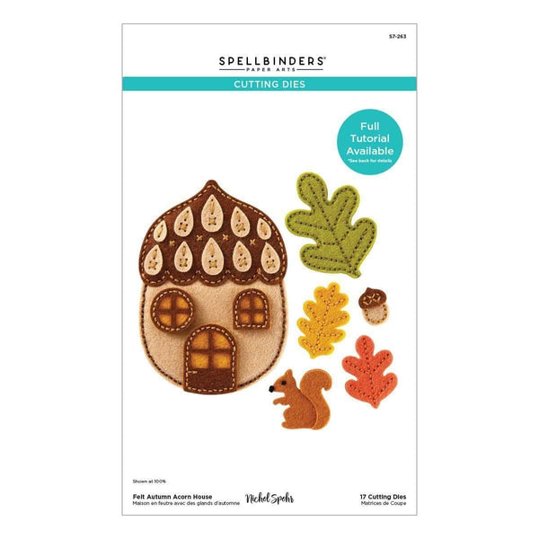 Felt Autumn Acorn House Etched Dies by Nichol Spohr
