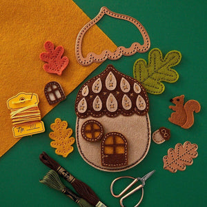 Felt Autumn Acorn House Etched Dies by Nichol Spohr